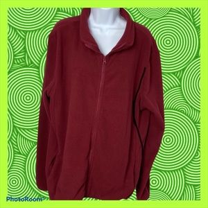 DOUBLJU Red Fleece Zipper Jacket Sz 2X